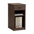 Cassettiera da ufficio con cassetto e ripiani marrone noce in truciolare nobilitato rettangolare 40 x 40 x 80 cm