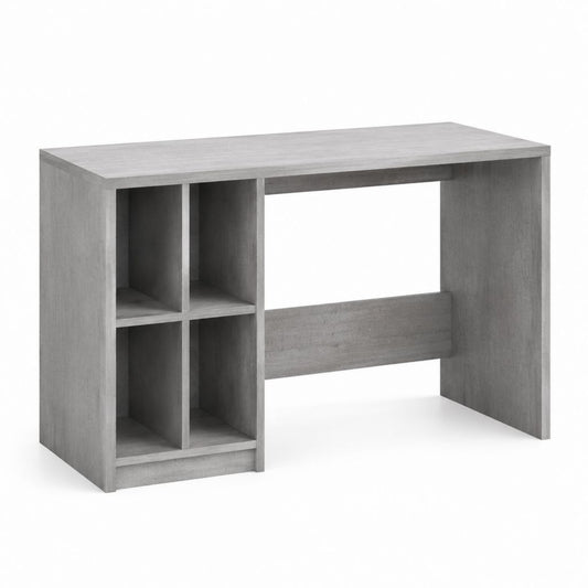 Scrivania con 4 vani grigio cemento in pannello truciolare melaminico rettangolare 100 x 50 x 75 cm