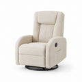 Poltrona relax reclinabile girevole beige in poliestere 85 x 90 x 105 cm